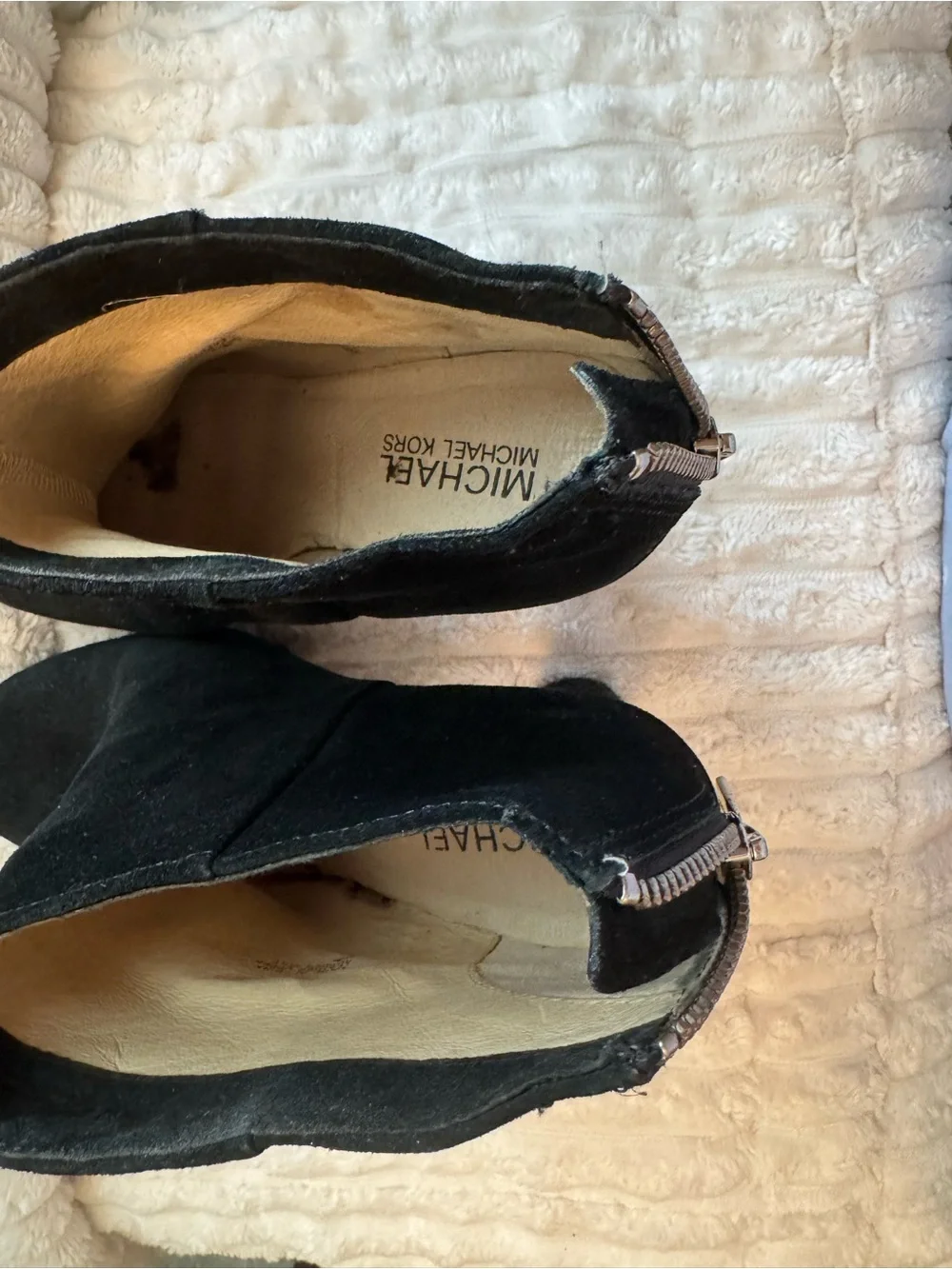 Michael Kors Black Suede Platform Ankle Booties